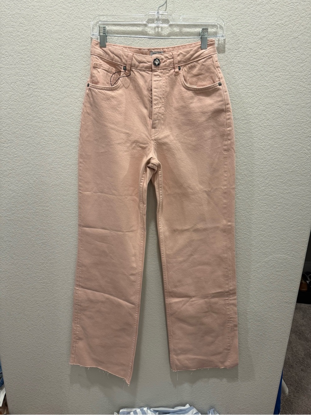 LIU JO MILANO High-Rise Straight Leg Women's Jeans - Blush Pink - Picture 5 of 9